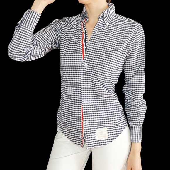 Thom Browne Tops - Thom Browne gingham button down shirt